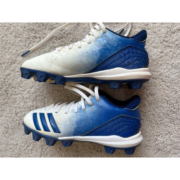 Adidas Icon Blue & White Baseball Cleats Size 1.5 Youth Boys - Picture 2 of 9